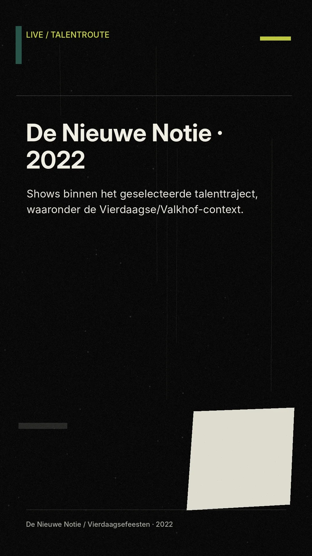 De Nieuwe Notie livecontext