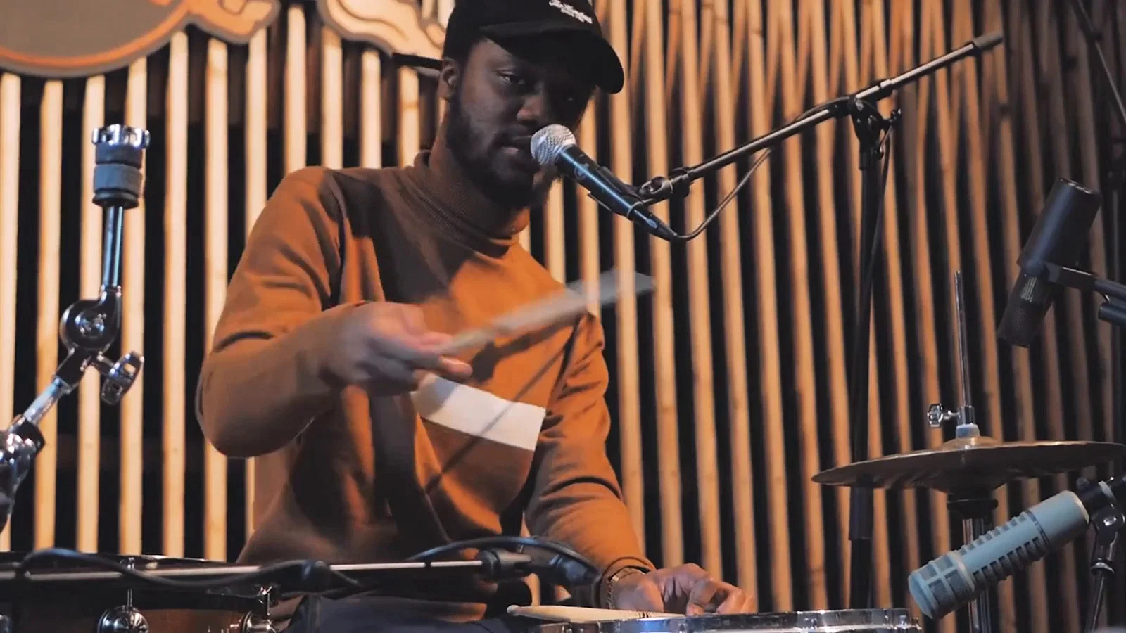 Drums tijdens studio-opname